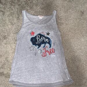 Ariat Gray Tank Top with Blue and Red Accents